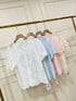 Summer Embroidered Details Puff Sleeves Button Down Tops